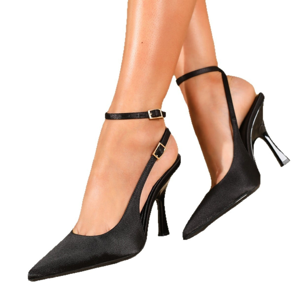 Sarah Express Pointed Toe Stiletto Ankle Strap Heels