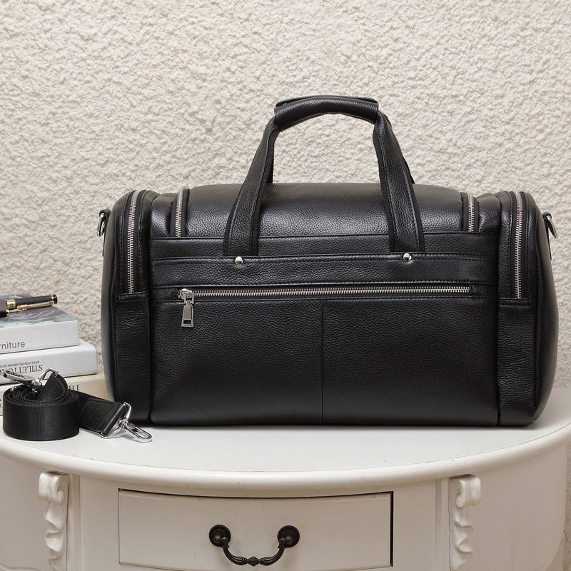 Sarah Express Structured Leather Men's Travel Duffel Bag