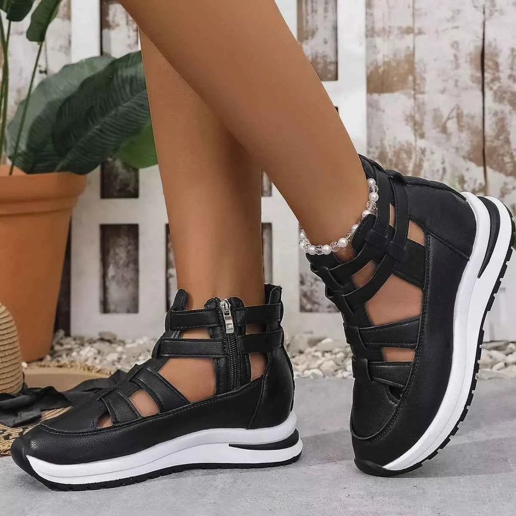 Sarah Express Women's Cutout Platform Sneakers