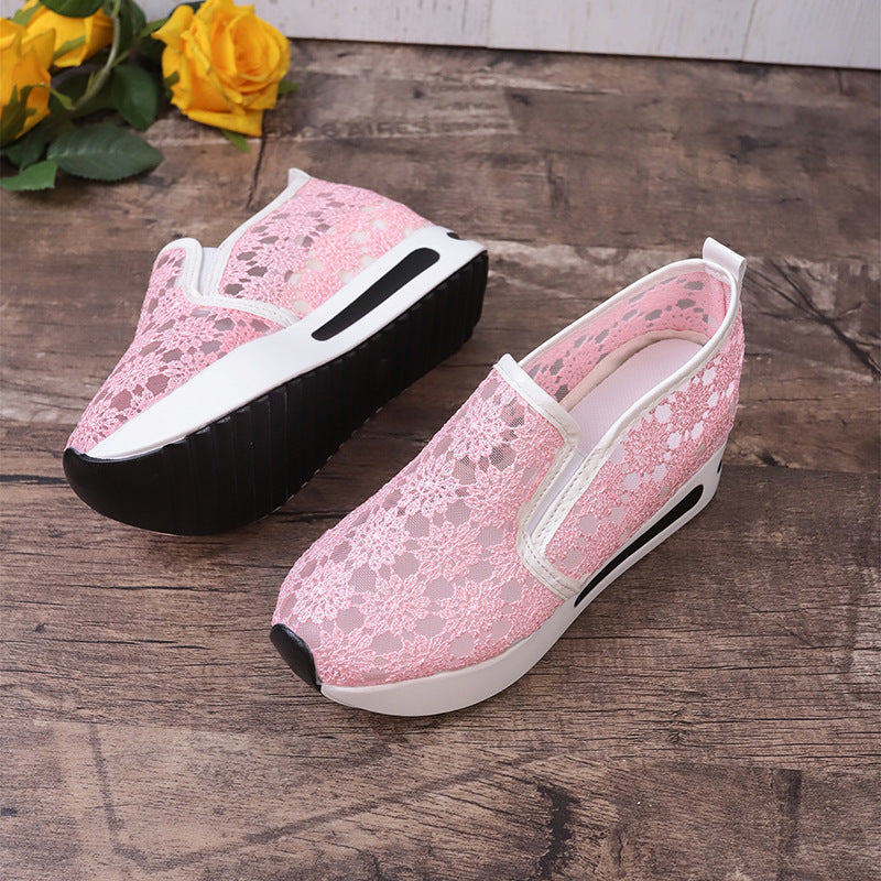 Sarah Express Lace Mesh Platform Slip-On Flats