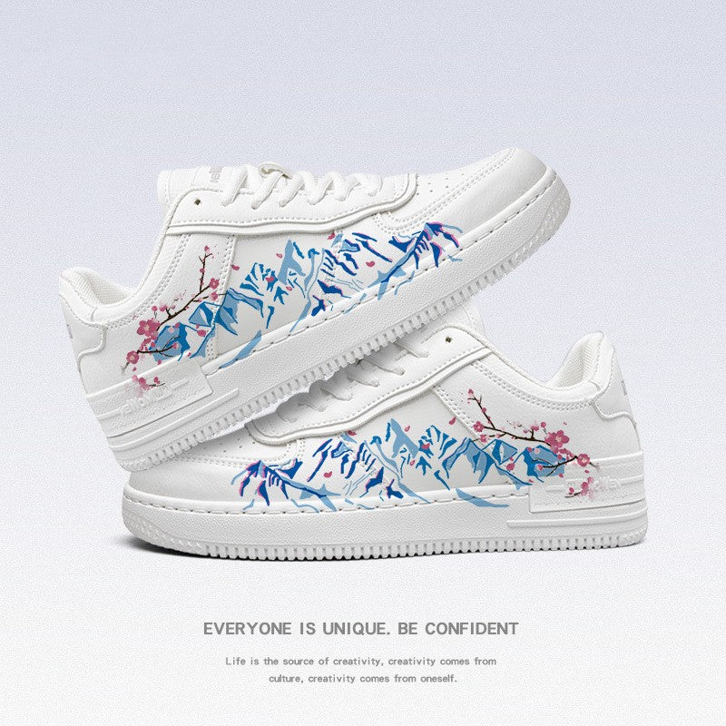 Sarah Express Floral Mountain Print Casual Sneakers