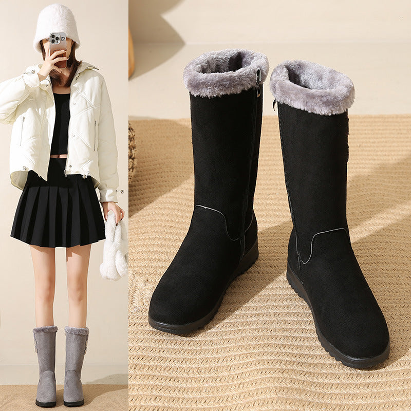 Sarah Express Fleece-Lined Suede Mid-Calf Winter Boots