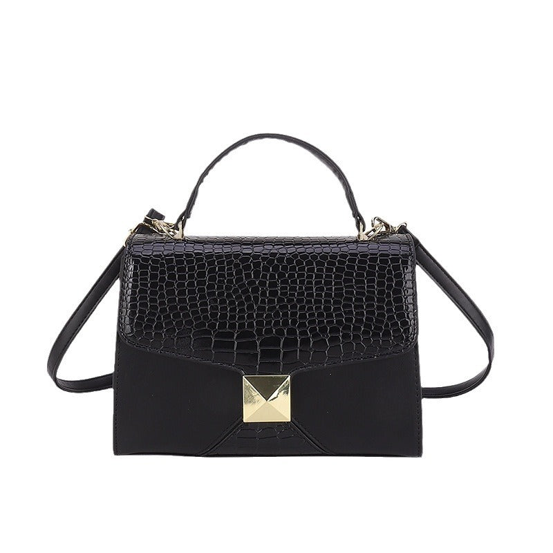 Sarah Express Stone Pattern Stitching Structured Shoulder Bag