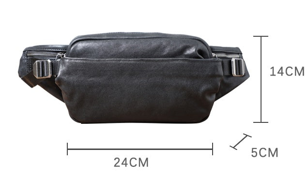 Sarah Express Compact Cowhide Leather Crossbody Fanny Pack