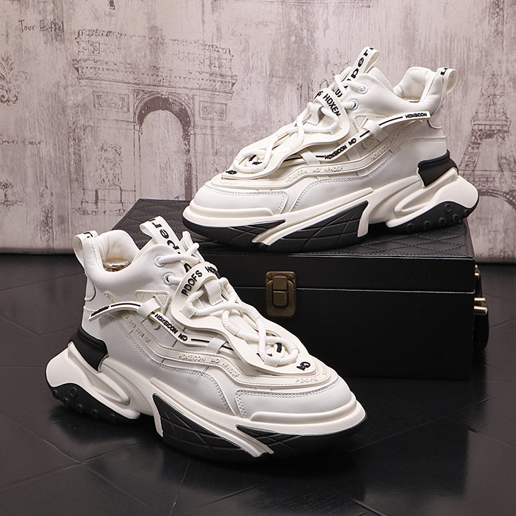 Sarah Express Chunky Lace-Up Platform Sneakers White