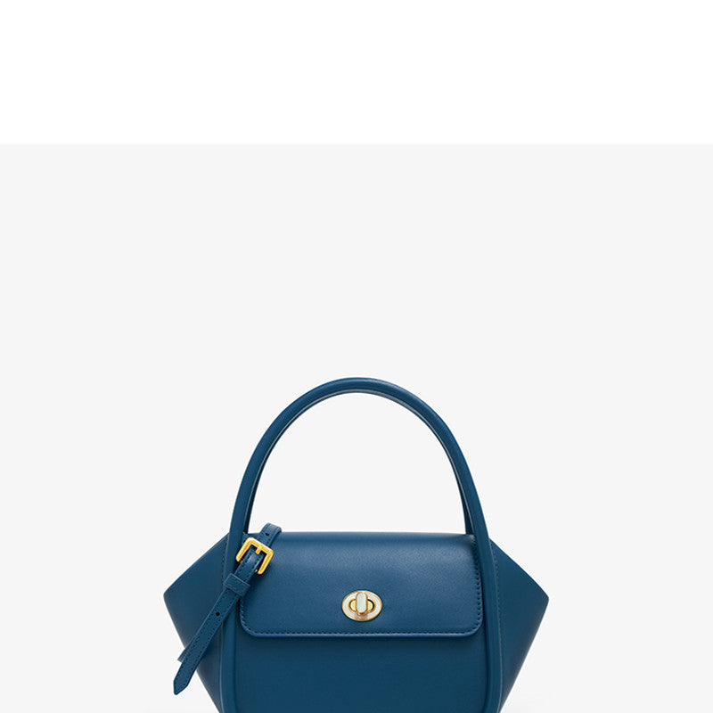Sarah Express Winged Leather Tote and Crossbody Bag Blue