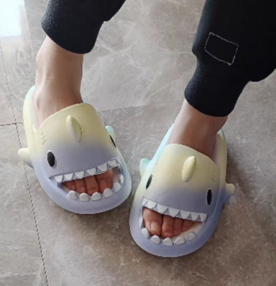 Sarah Express Gradient Rainbow Shark Slide Sandals