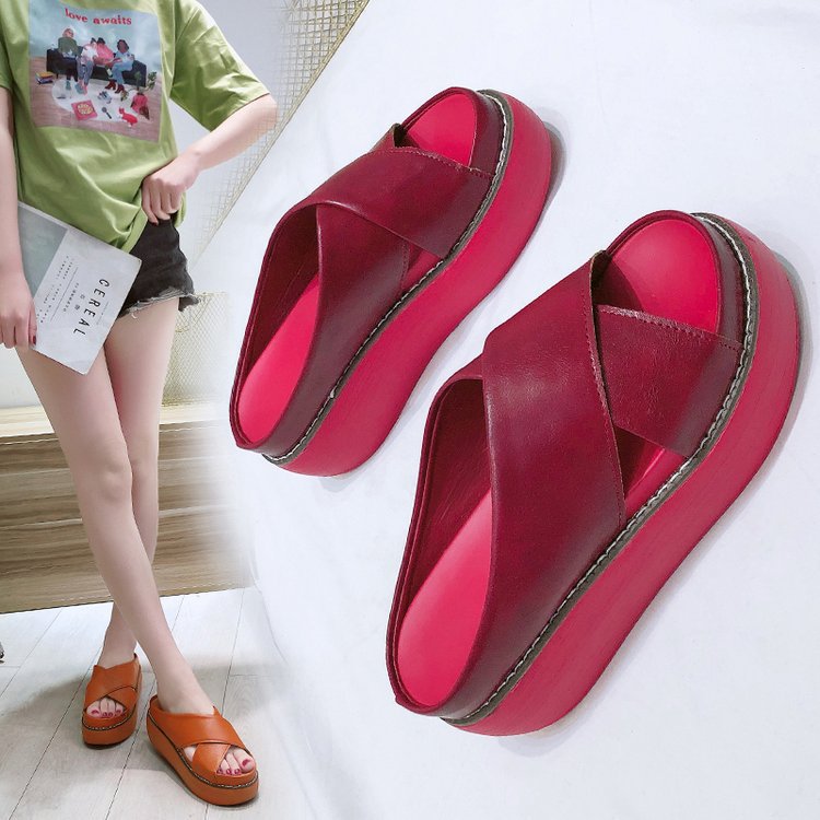 Sarah Express Retro Platform Cross-Strap Outdoor Sandals