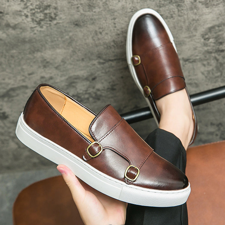 Sarah Express Men's Double Buckle Slip-On Loafers