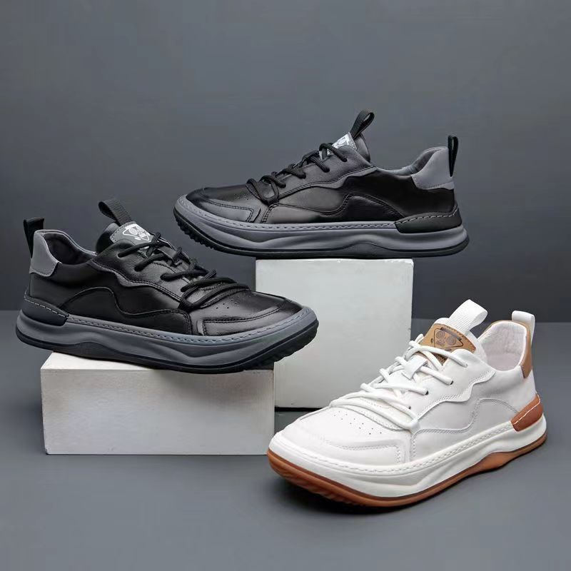 Sarah Express Breathable Cowhide Leather Casual Sneakers