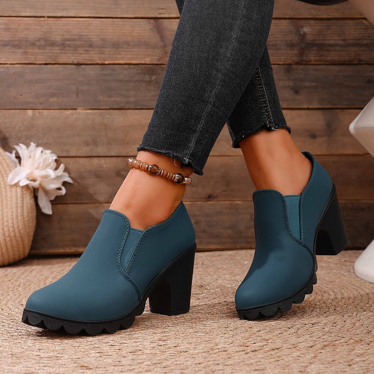 Sarah Express Women's Chunky Heel Mid-Calf Boots