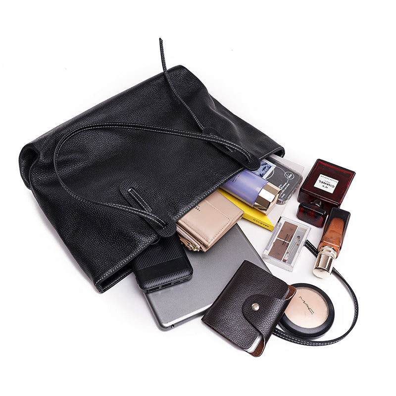 Sarah Express Genuine Cowhide Leather Patchwork Shoulder Bag