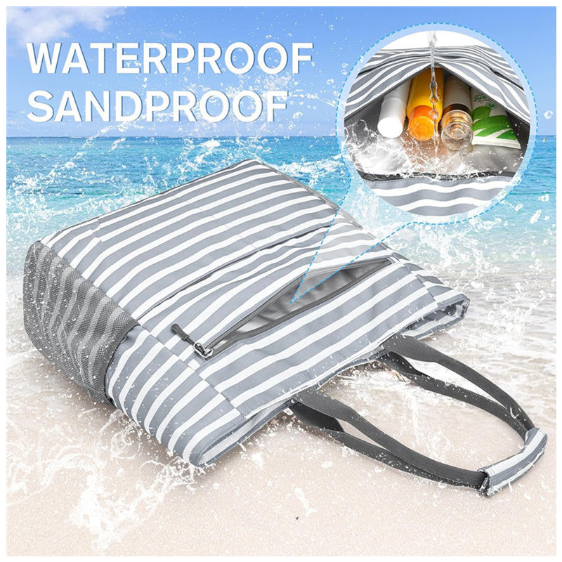 Sarah Express Large Foldable Waterproof Beach Tote Bag