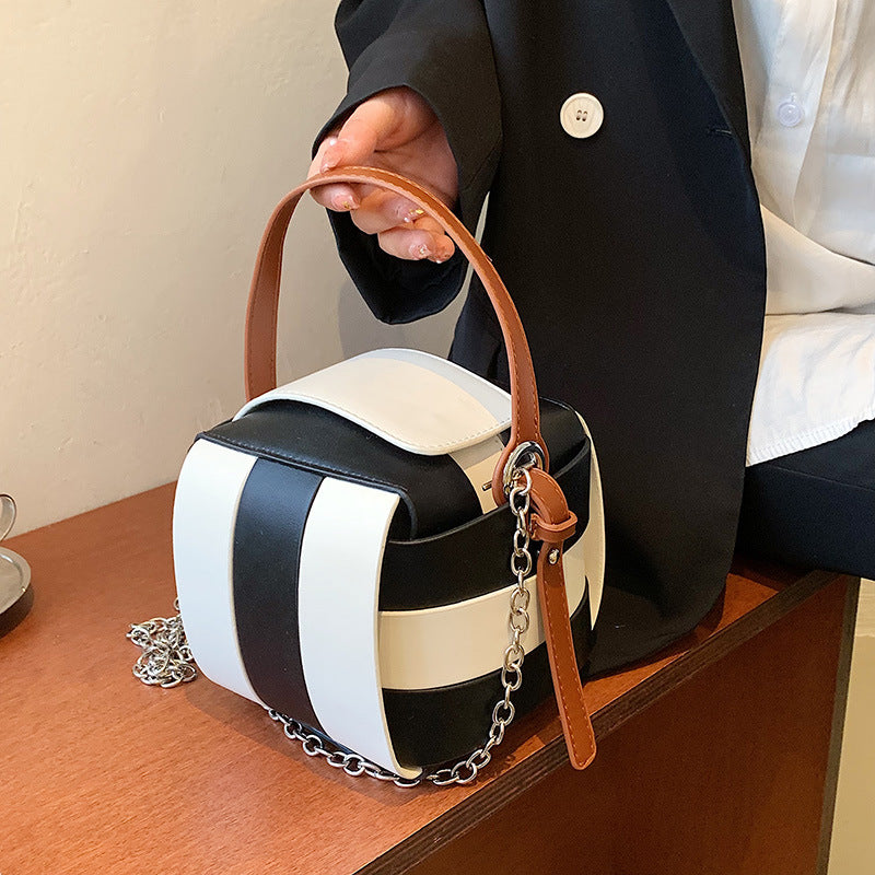 Sarah Express Vintage Spliced Structured Crossbody Handbag