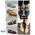 Sarah Express Buckle Strap Mid-Heel Sandals Red