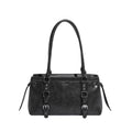 Sarah Express Large Capacity PU Leather Commuter Shoulder Bag Black Single Bag