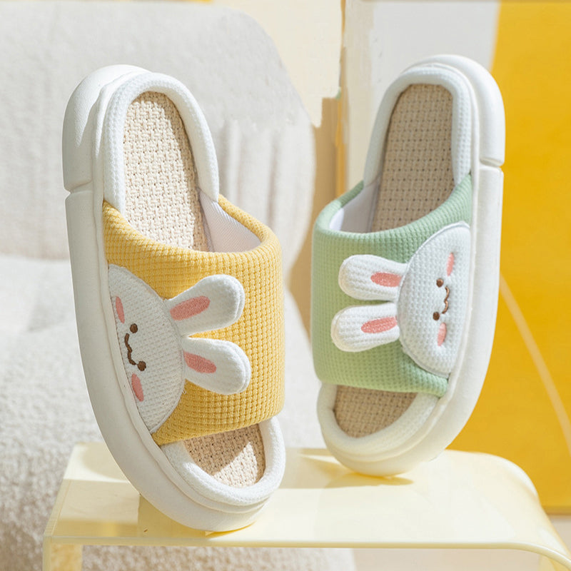Sarah Express Unisex Rabbit Linen House Slippers