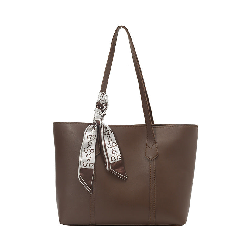 Sarah Express Structured PU Leather Commuter Shoulder Tote