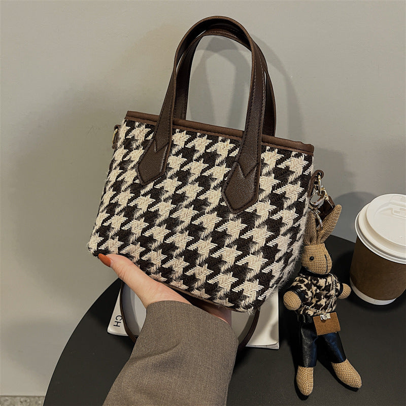 Sarah Express Houndstooth Structured Shoulder Messenger Bag