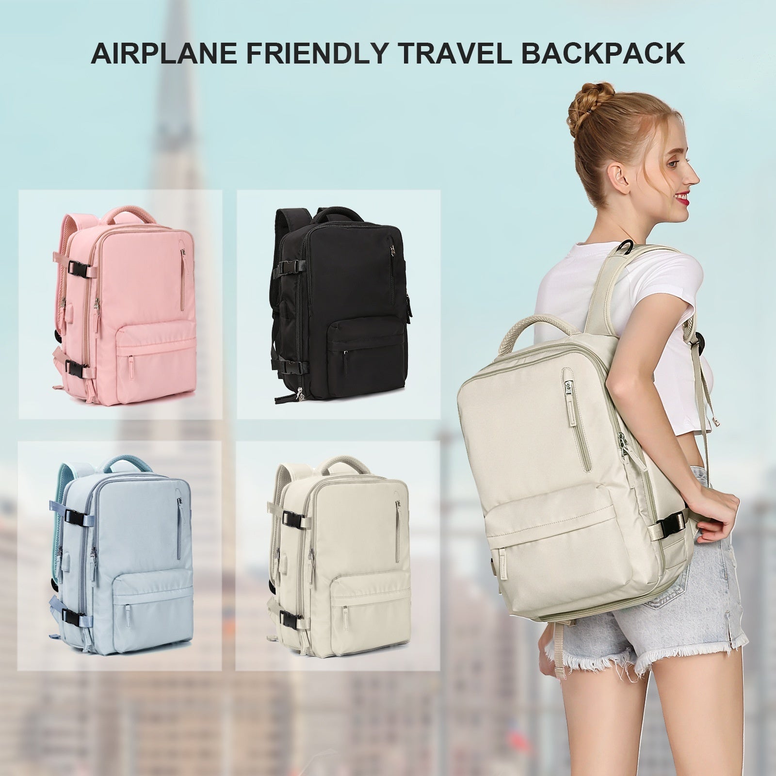 Sarah Express Large Capacity Travel Backpack with Shoe Compartment