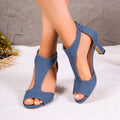 Sarah Express Strappy Mid-Heel Gladiator Sandals Blue