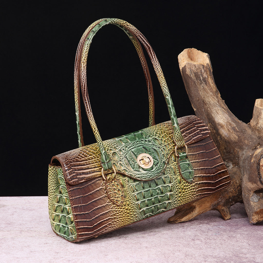 Sarah Express Crocodile Embossed Shoulder Tote Bag