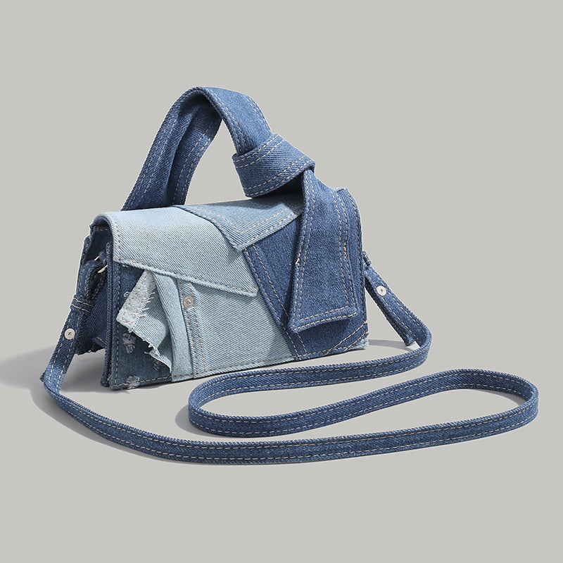 Sarah Express Denim Patchwork Crossbody Shoulder Bag