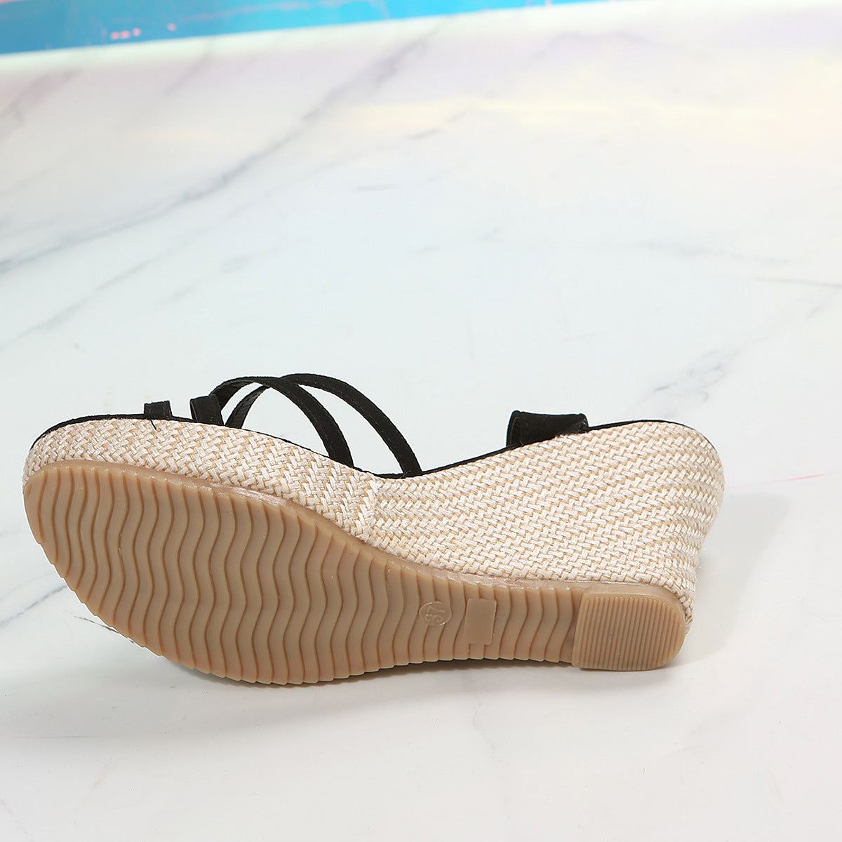 Sarah Express Women's Strappy Wedge Sandals