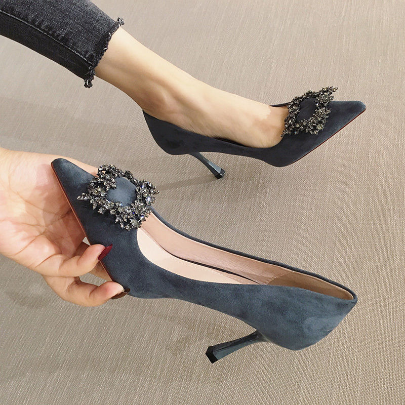 Sarah Express Pointed Toe Stiletto Heels with Embellishment