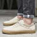 Sarah Express Men's Low Top Suede Casual Sneakers Sand color