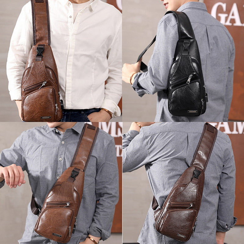 Sarah Express Men's USB Charging Crossbody Chest Bag