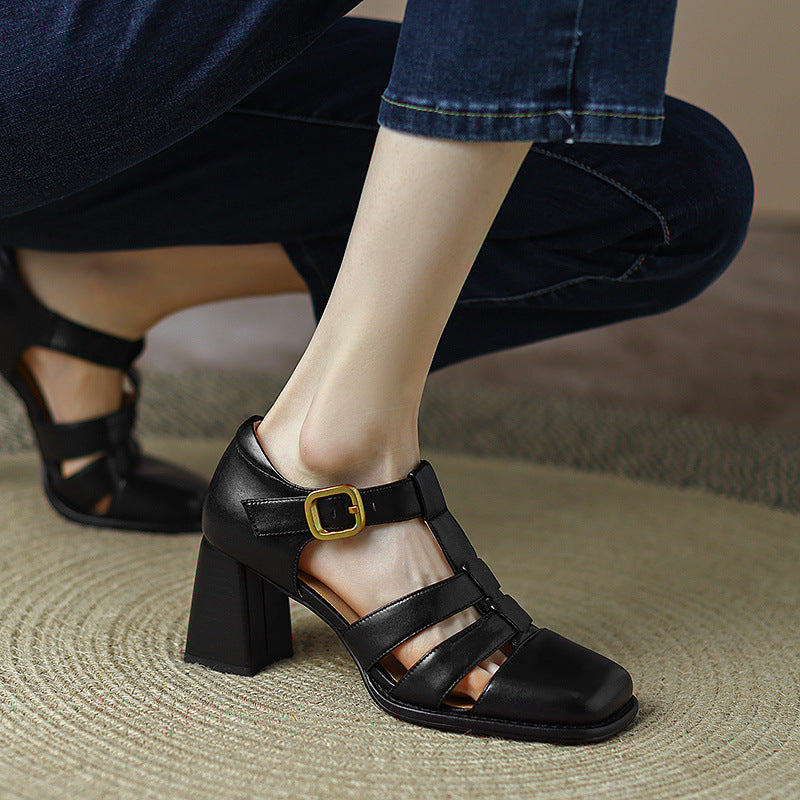 Sarah Express Vintage Cutout Platform Sandals
