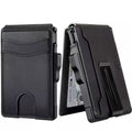 Sarah Express Minimalist Slim Genuine Leather Card Holder Black