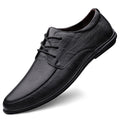 Sarah Express Men's Casual Lace-Up Leather Loafers Black