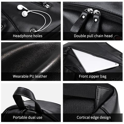 Sarah Express Ergonomic USB Charging Leather Backpack