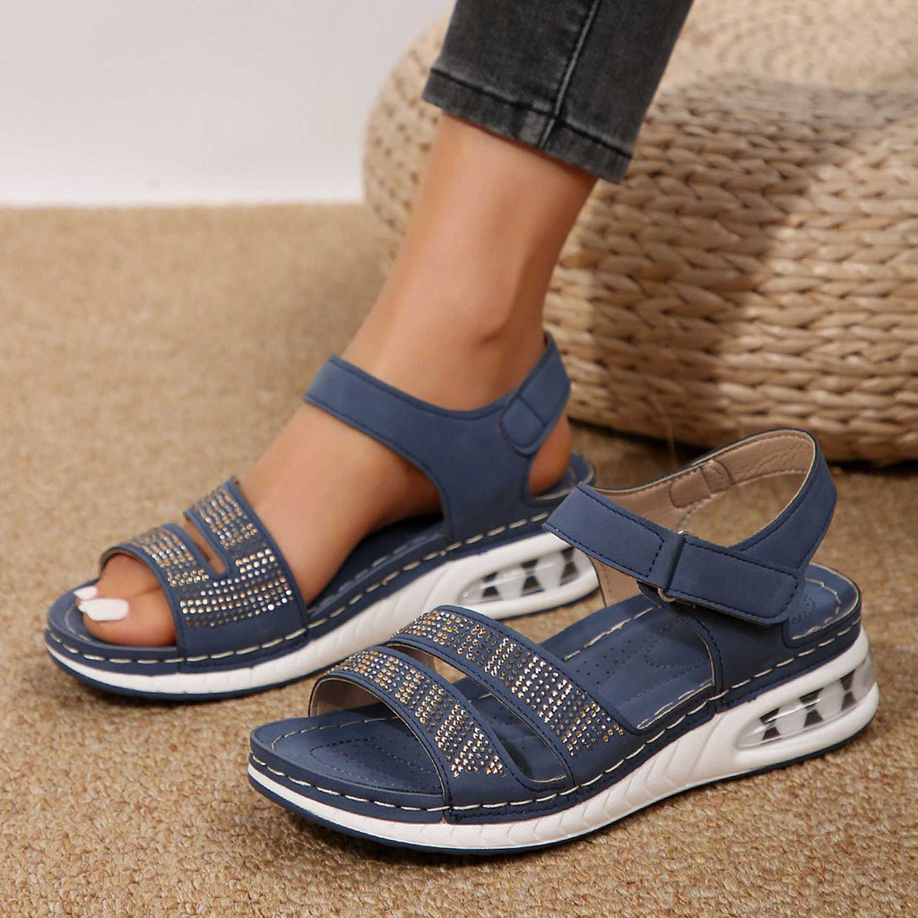 Sarah Express Rhinestone Platform Wedge Sandals