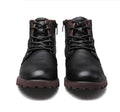 Sarah Express Men's Lace-Up Side Zipper Work Boots Black