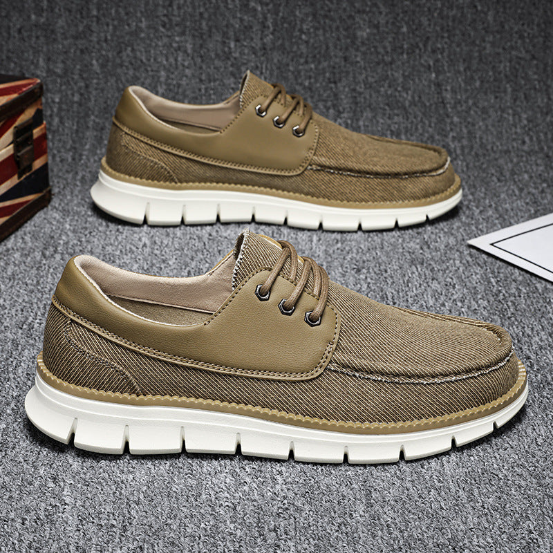 Sarah Express Men's Breathable Canvas Lace-Up Sneakers