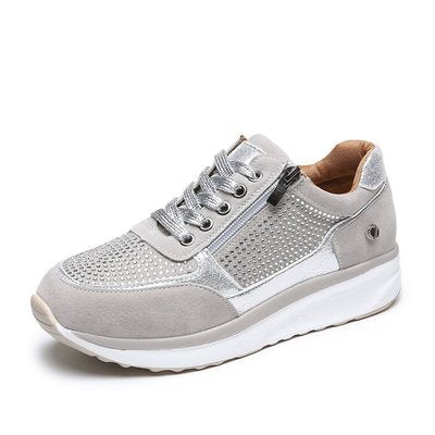 Sarah Express Women's Rhinestone Embellished Casual Platform Sneakers
