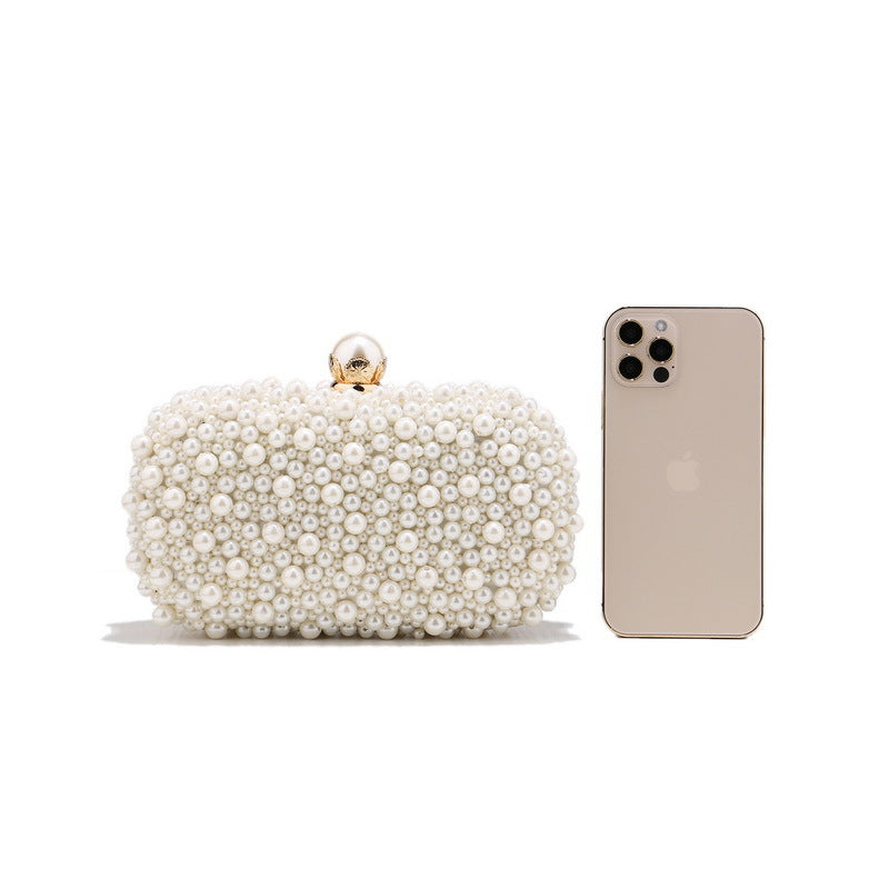 Sarah Express Pearl Embellished Small Square Dinner Bag