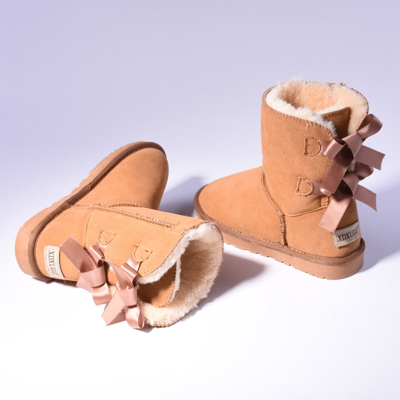 Sarah Express Women's Bow Detail Winter Snow Boots
