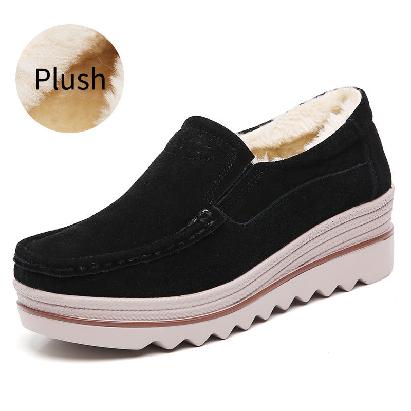 Sarah Express Women's Casual Platform Slip-On Loafers Plus Black