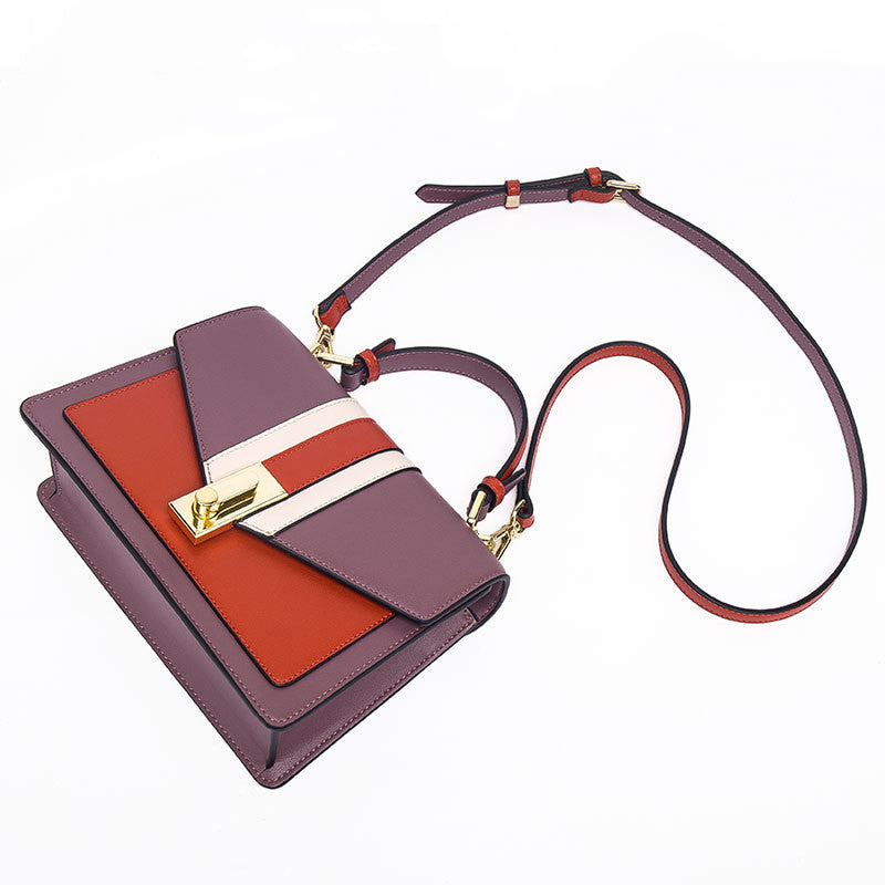 Sarah Express Color Block Structured Small Handbag Purple