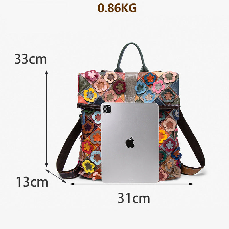 Sarah Express Artisan Patchwork Genuine Leather Crossbody Bag