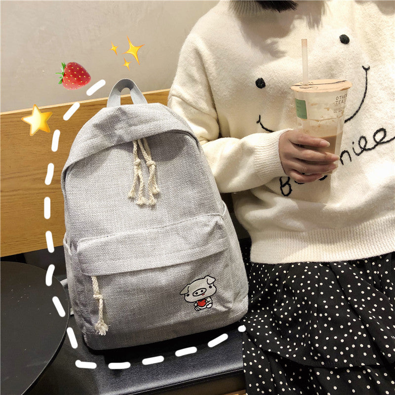 Sarah Express Solid Color Casual Student Backpack