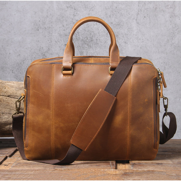 Sarah Express Retro Casual Leather Laptop Business Bag