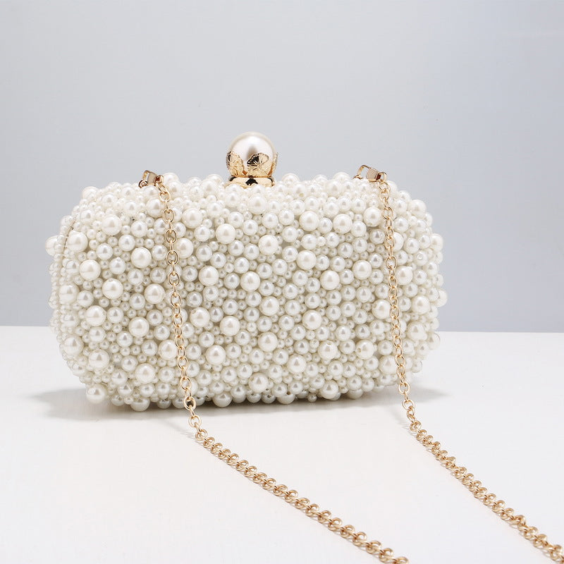 Sarah Express Pearl Embellished Small Square Dinner Bag