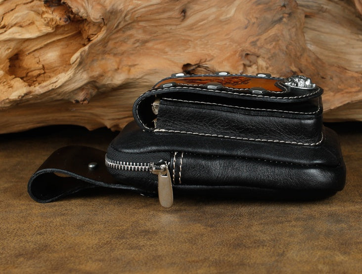 Sarah Express Leather Scorpion Embossed Belt Pouch
