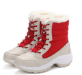 Sarah Express Women's Waterproof Winter Lace-Up Snow Boots Red