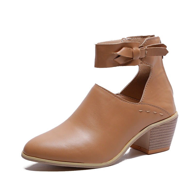 Sarah Express Vintage Ankle Boots with Bow Detail